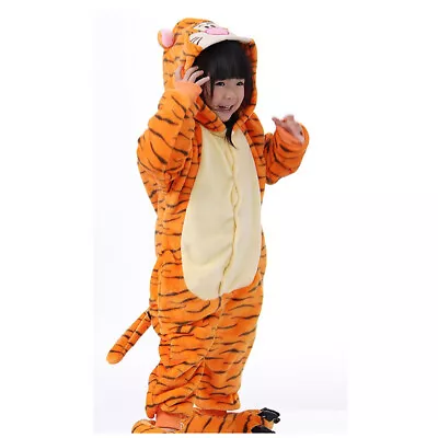 Buy Unisex Fancy Dress Costume Hoodies Pajamas Sleepwear Tigger Pyjama 105cm H5R6 • 18.66£