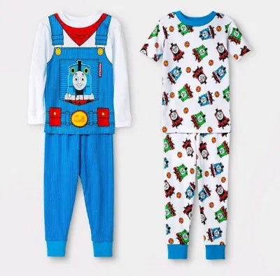 Buy Thomas The Train 4-Piece Pajama Set Long Sleeve & Short Sleeve PJ's (12M) NEW • 7.78£