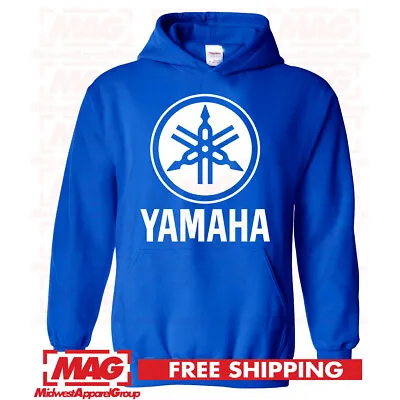 Buy YAMAHA HOODIE Racing Motocross Hooded Sweatshirt Motox ATV White Logo OEM R1 R6 • 32.67£