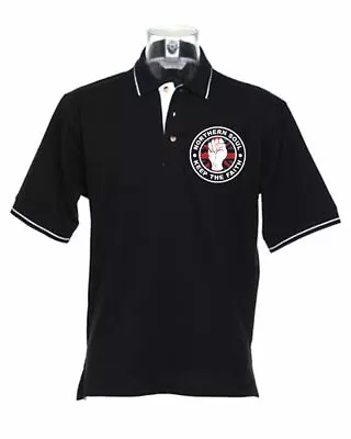 Buy Northern Soul Keep The Faith Union Jack Men's Tipped Polo T-Shirt • 21.95£