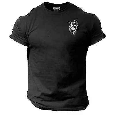 Buy King Gorilla T Shirt Pocket Gym Clothing Bodybuilding Training Workout MMA Top • 12.99£