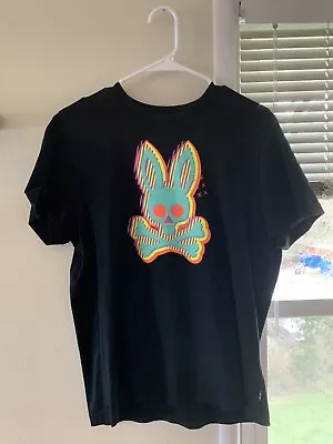 Buy Psycho Bunny Shirt Mens Medium M 5 Black Crew Neck Logo Graphic • 7.78£