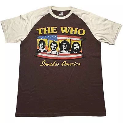 Buy The Who Unisex Raglan T-Shirt: Invades America (X-Large) • 17.49£