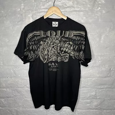 Buy West Coast Choppers 'Loud Pipes' Y2K Black Cotton Graphic Logo T-Shirt Large • 29.99£