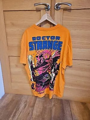 Buy Doctor Strange Marvel Orange T Shirt Large Print On Back Size Xl • 17£