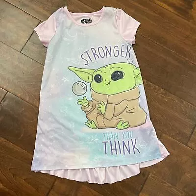 Buy Star Wars Girls XS 4 Pajamas Grogu Yoda Nightgown Summer • 9.30£