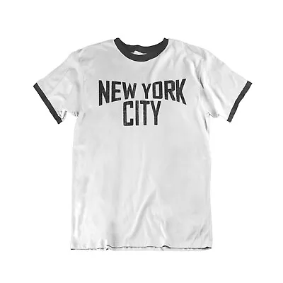 Buy New York CITY Lennon Mens  Cotton Ringer TShirt Birthday Gift Retro Style • 10.99£