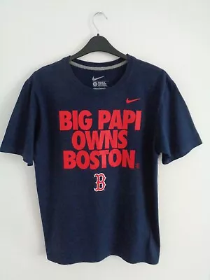 Buy NIKE T Shirt Mens Large Big Papi Owns Boston Regular Fit Navy Mens Tee • 12.99£