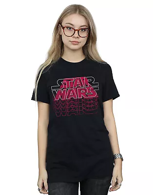 Buy Star Wars Women's Blended Logos Boyfriend Fit T-Shirt • 13.99£