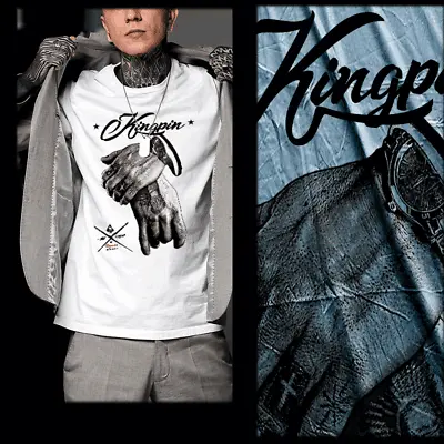 Buy Gangster T-shirt Kingpin Mob Boss Urban Hip Hop Hustle Mafia Mob Thug White Tee  • 18.63£