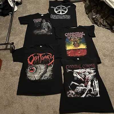 Buy CANNIBAL CORPSE Obituary Grunge Death Metal Carcass Lot Of 5 Shirts Y2K Vintage • 303.42£