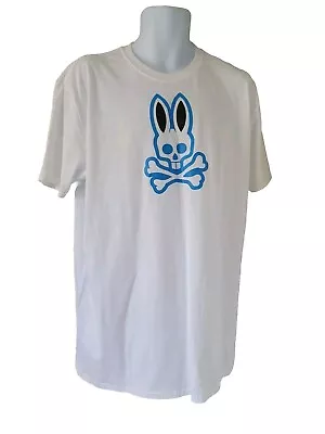Buy Psycho Bunny Mens T-Shirt White Tee Blue & Black Logo & Spellout XL 46  VGC • 22.50£