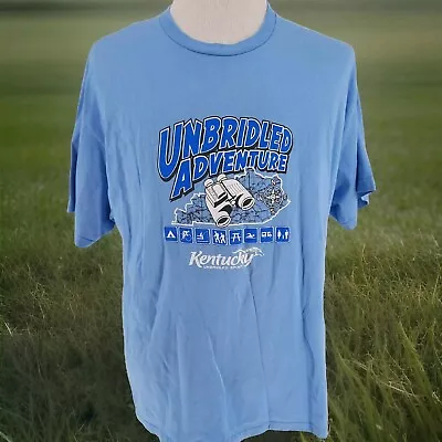 Buy Kentucky T-Shirt Adult XL Unbridled Adventures Blue Camping Hiking Bicycling • 13.97£