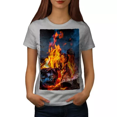 Buy Wellcoda Fire Coal Camping Bonfire Womens T-shirt • 17.99£