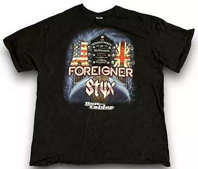 Buy Soundtrack Of Summer 2014 Tour STYX Foreigner  BLACK T-Shirt Size XL Rock Band • 7.69£