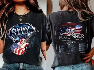 Buy Styx Foreigner And Tour 2024 Summer Fan Band Gift T-Shirt Concert Fans S-3XL • 20.49£