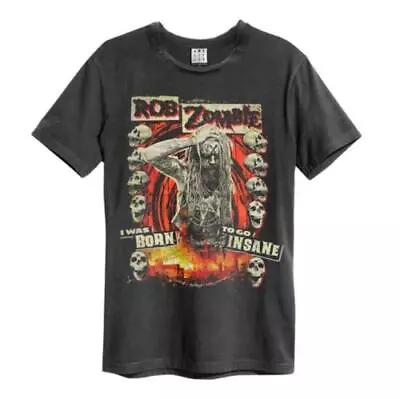 Buy ROB ZOMBIE - BORN INSANE AMPLIFIED XX LARGE VINTAGE CHARCOAL =T-shirt= • 22.59£