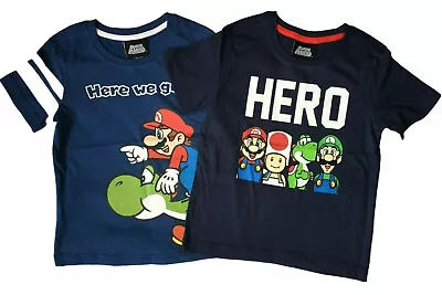 Buy New Boys Super Mario T-shirt.yoshi.4-9yrs.choice Of 2.REDUCED TO CLEAR!! • 4£