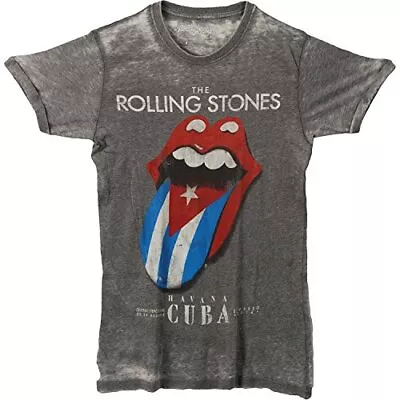 Buy The Rolling Stones Men's Rolling Stones Havana Cuba T-shirt Charcoal Grey • 15.57£