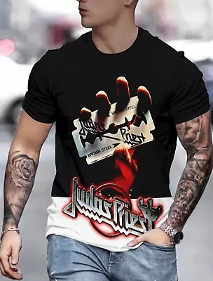 Buy Judas Priest T-Shirt British Steel Band New Black UK Stock Large • 14.99£