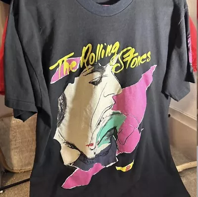 Buy The Rolling Stones 1989 American Tour Tee. Design By Andy Warhol, Size Xl, 10/10 • 76.42£