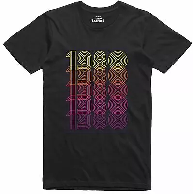 Buy 1980's Mens T Shirt Retro Print Regular Fit Cotton Ring-spun 100% Cotton Tee • 9.99£
