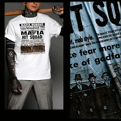 Buy Gangster T-shirt Mob Hit-squad Urban Hip Hop Hustle Mafia Mob Thug White Tee  • 18.63£