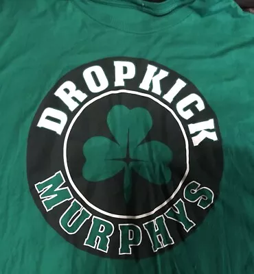 Buy Dropkick Murphys T-Shirt-Green-XL-Vintage-Four Leaf Clover • 6.21£