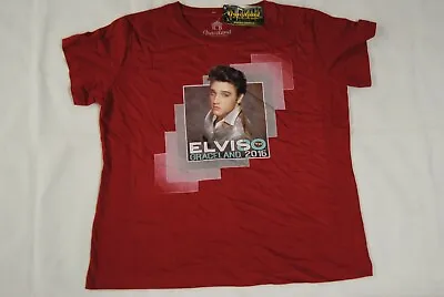 Buy Elvis Presley Photo 80th Graceland 2015 Red Ladies Skinny T Shirt New Official  • 9.99£