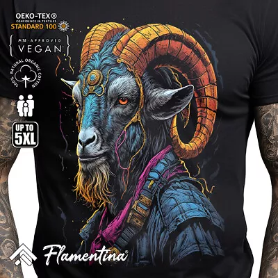 Buy Goat Head Mens T-Shirt Horror Baphomet Occult Satanic Symbol Dark Ritual E375 • 13.99£