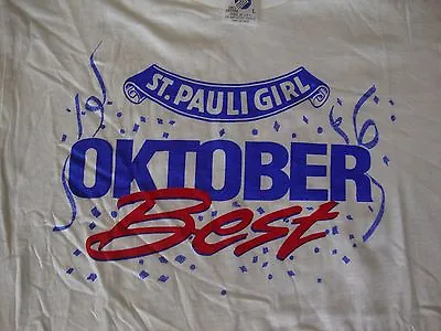 Buy VINTAGE St. Pauli Girl Octoberfest Beer NEW 80's T Shirt Men's Sz L • 18.22£