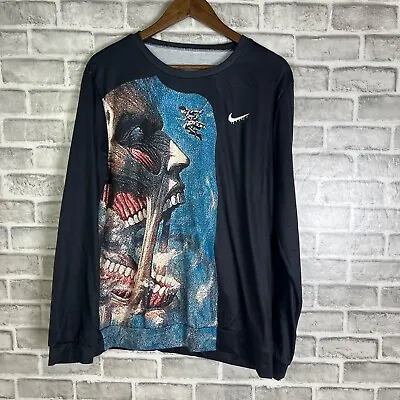 Buy RARE NIKE X AOT Zombie Flying Swordsman Long Sleeve Sweater T-Shirt Mens Size XL • 43.99£