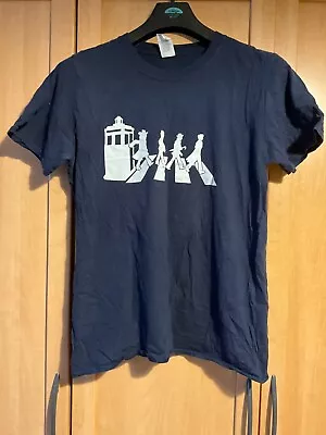 Buy Dr Who T Shirt On Zebra Crossing (as Beatles Did) Navy Blue Size M Gilden • 7£