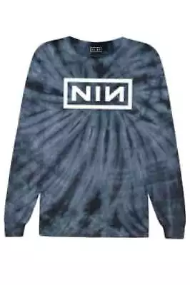 Buy Nine Inch Nails T Shirt Band Logo New Official Unisex Long Sleeve Dip Dye Blue • 22.95£