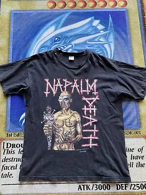 Buy Vintage 1992 Napalm Death Utopia Banished Euro Sz XL Entombed Brutal Truth • 197.54£
