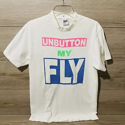 Buy Vintage Unbutton My Fly T Shirt Size Large Y2K Made In USA • 21.43£
