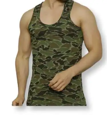 Buy Men's Sleeveless Vest Camouflage Army Muscle Gym Athletic Sports Cotton Tank Top • 3.99£