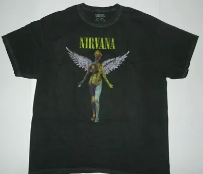 Buy Nirvana Band In Utero Angel Overdyed Tee Shirt New • 18.63£