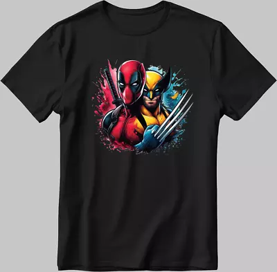 Buy Wolverine-Deadpool Marvel Avengers Short Sleeve White-Black Men's / Women's N624 • 10£