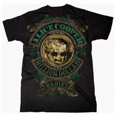 Buy Alice Cooper Men's Billion Dollar Baby Crest T-Shirt, Black, Large • 14.82£