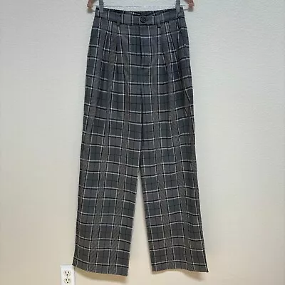 Buy NEW Anine Bing Women's Gray Plaid Carrie Pant Slightly Flared Size 34 • 51.29£