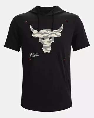 Buy Under Armour UA Project Rock Terry SS Hoodie Black Gym Hooded Sweatshirt M • 39.95£
