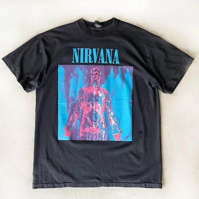 Buy Nirvana Sliver Black Xl T Shirt Men Used In Utero Kurt Cobain 90s Vintage • 65.24£