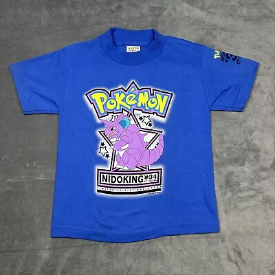 Buy VTG 1999 Nintendo Pokemon Nidoking T-Shirt Kids Size 4 Charizard Pickachu NWT • 26.09£