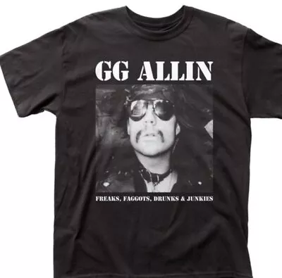 Buy GG Allin Freaks Drunks Mens T Shirt Black • 16.80£