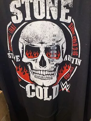 Buy WWE Stone Cold Steve Austin Skull 3:16 Wrestler T-Shirt XXL Black Red Eyes Sale • 8.56£