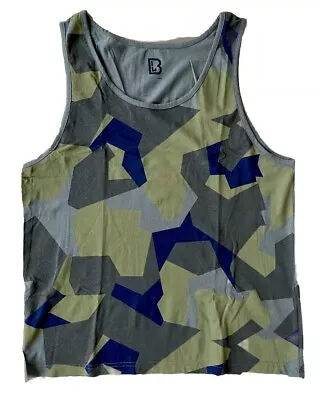 Buy Men’s BRANDIT Tank Top, Swedish Army Camouflage, Size L, Cotton • 7.55£