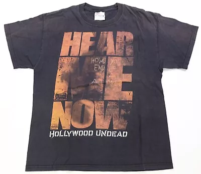 Buy Rare Vintage Hollywood Undead Hear Me Now T Shirt 2010s Rap Rock Band Black SZ M • 23.29£