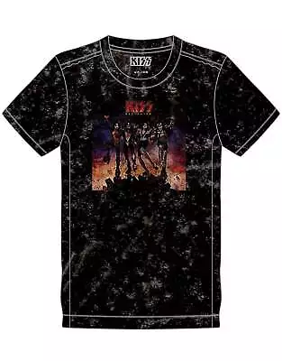 Buy Kiss T Shirt Destroyer Band Logo New Official Mens Black Snow Wash L • 17.95£