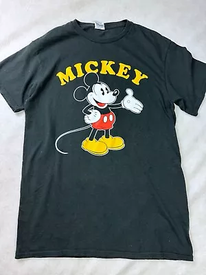 Buy Mickey Mouse Disney T-shirt Black Print Size Medium Delt Pro Weight • 15.99£